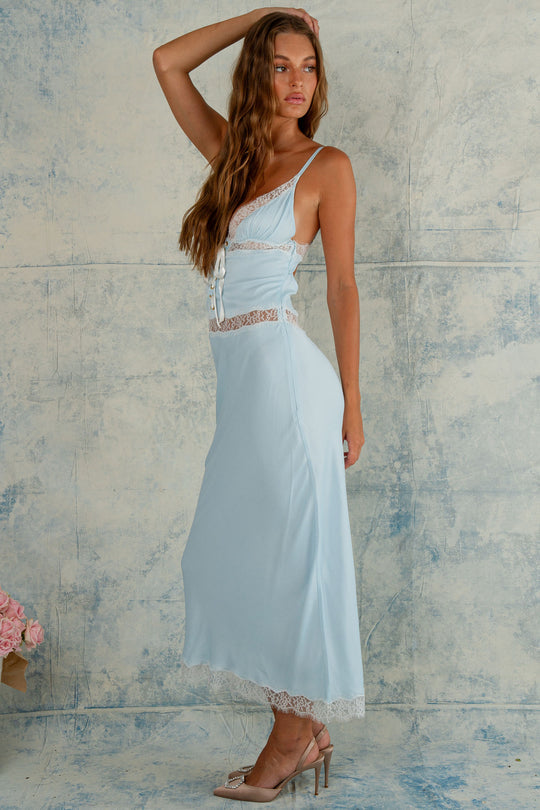 Yera™ | Vestido largo Florence - Azul cielo