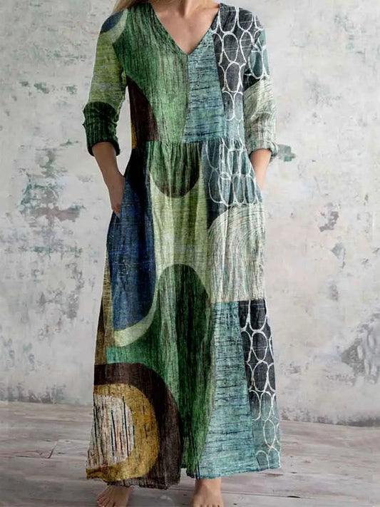 Gloria™ | Vestido Vintage Con Estampado Artistico