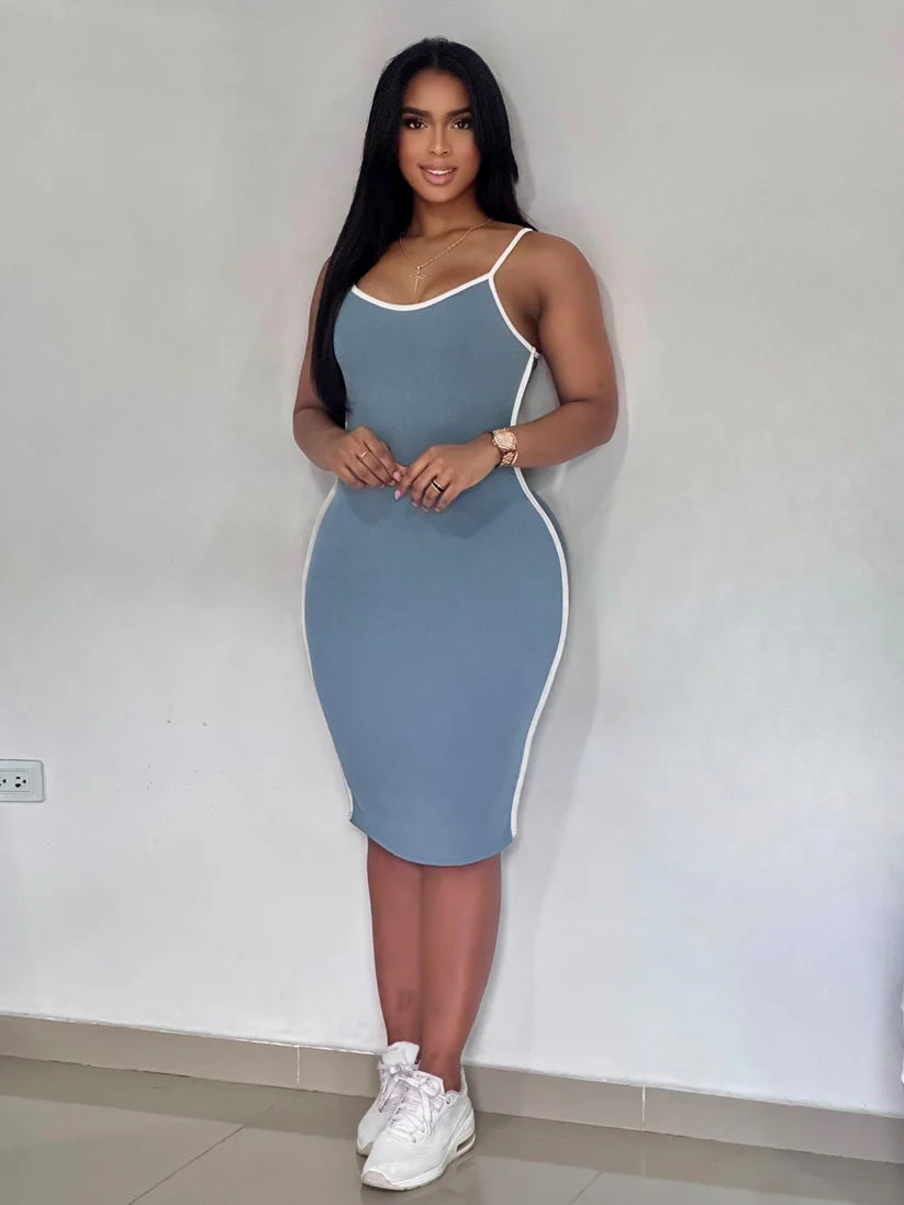 Mia™ | Vestido De Rib Largo Sesgo Blanco
