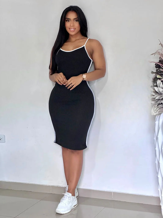 Mia™ | Vestido De Rib Largo Sesgo Blanco