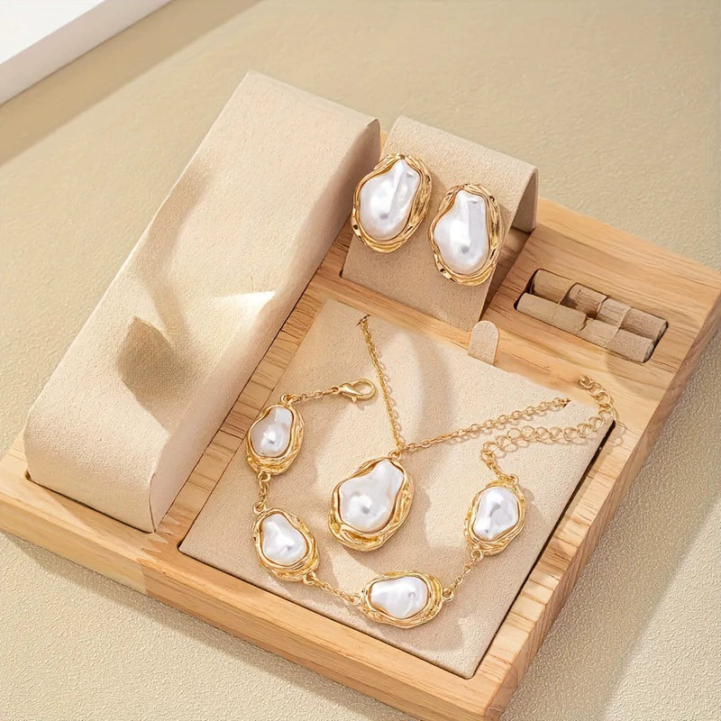 Set De Collar & Aretes De Metal Brutalista