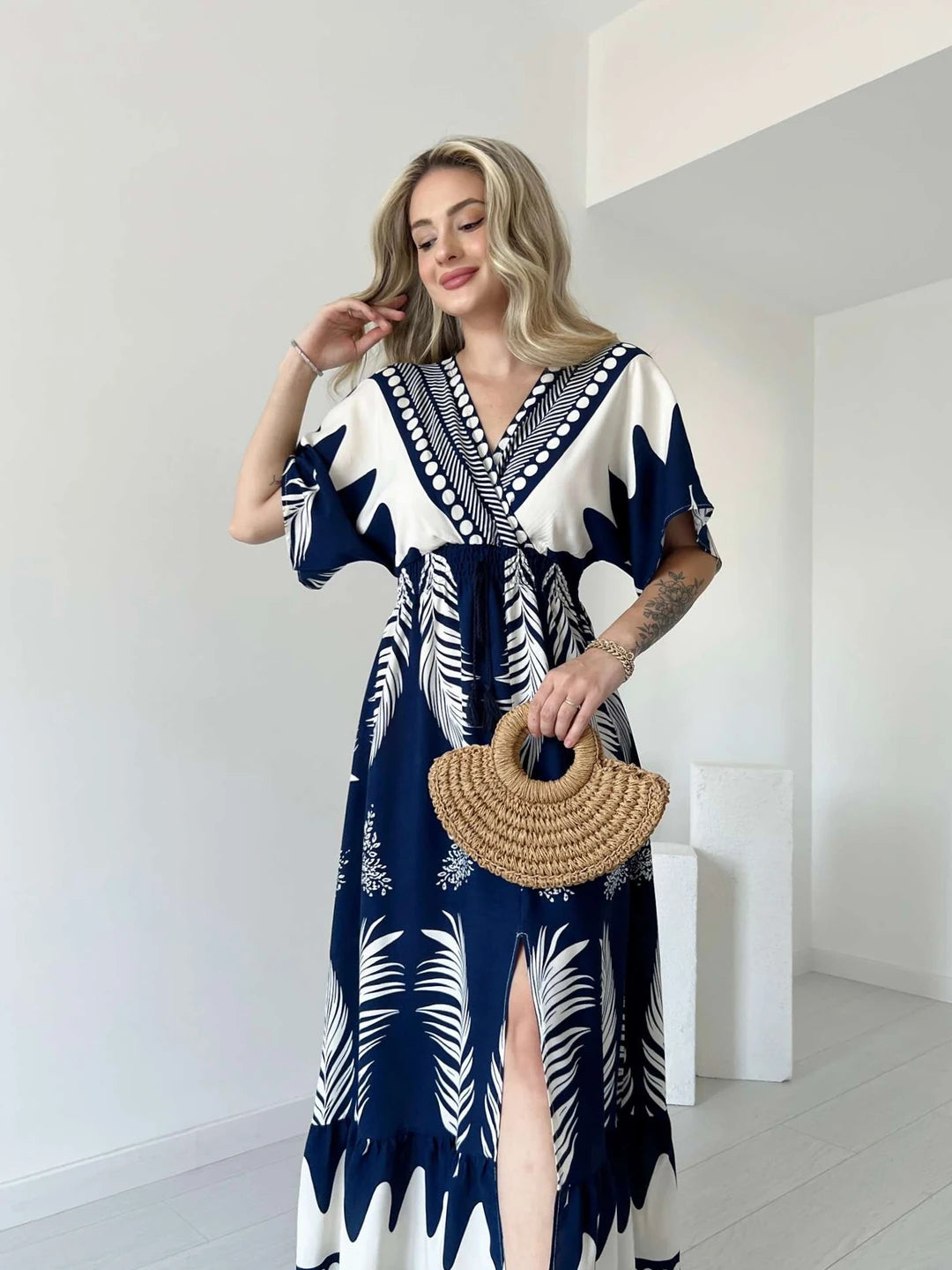 Alabama™ | Vestido Con Cintura Elástica y Flecos