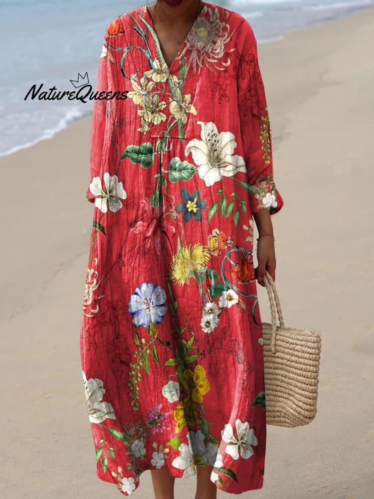 Tirsa™ | Vestido vintage de algodón con estampado floral