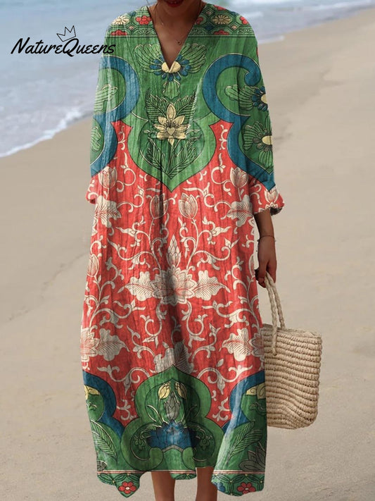 Bianca™ | Vestido vintage de algodón con estampado floral