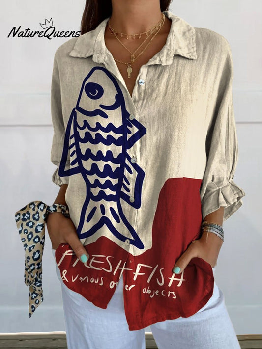 Soleil™ | Camisa informal de lino con cuello en V
