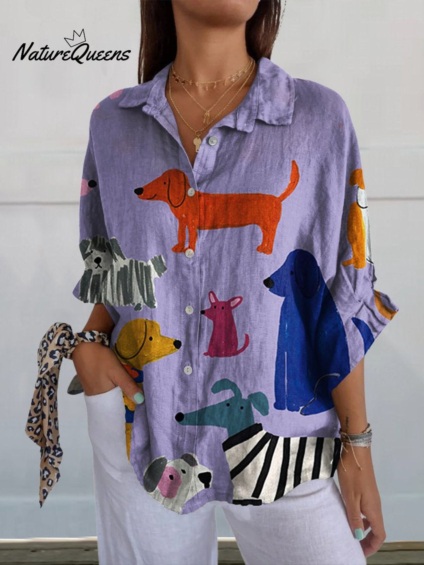 Renata™ | Camisa informal de lino con cuello en V