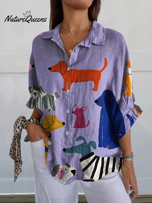 Renata™ | Camisa informal de lino con cuello en V