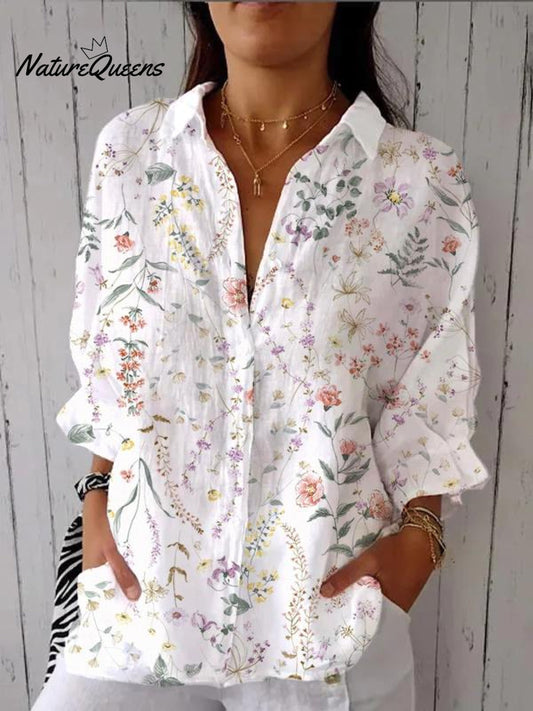 Kiara™ | Camisa informal de lino con cuello en V