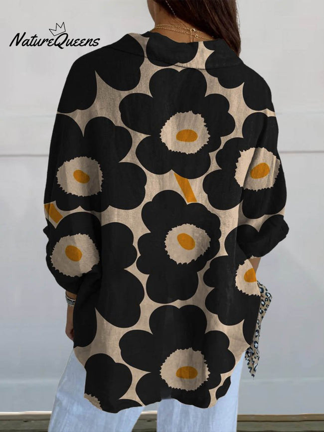 Ximena™ | Camisa informal de lino con cuello en V