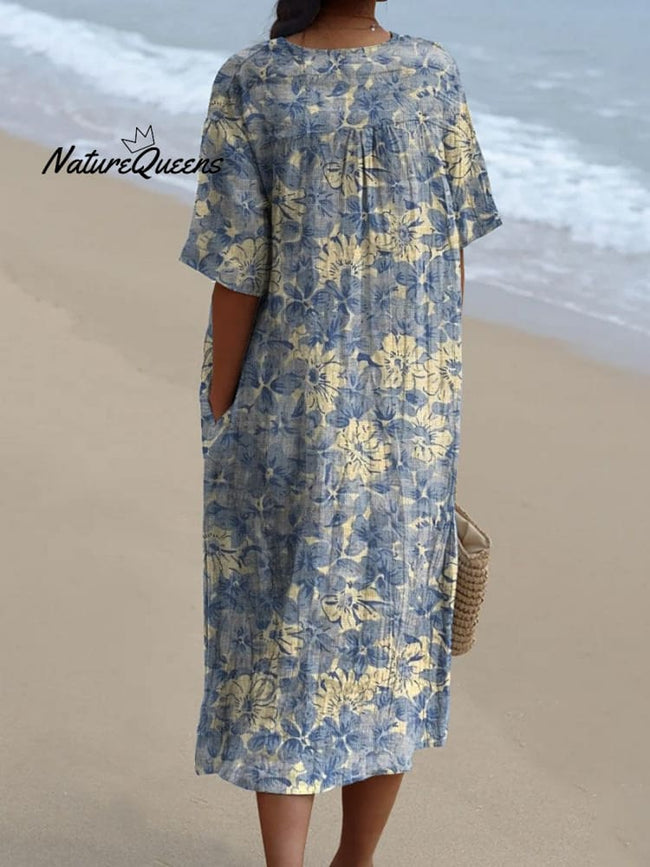 Nora™ | Vestido casual fluido con estampado floral retro