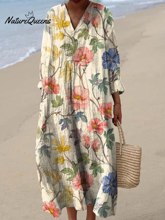 Isla™ | Vestido vintage de algodón con estampado floral