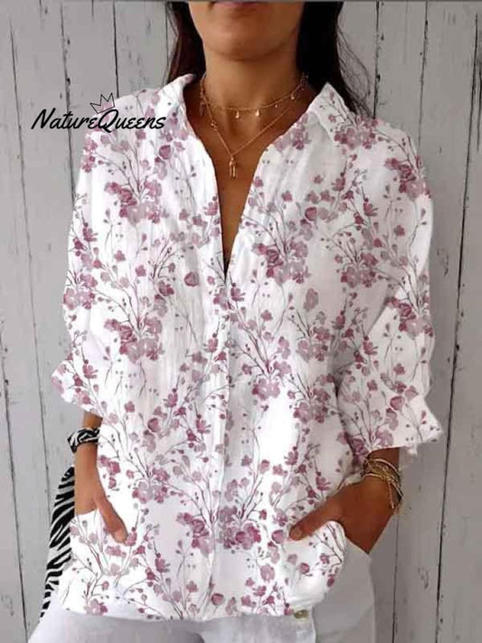 Evelyn™ | Camisa informal de lino con cuello en V