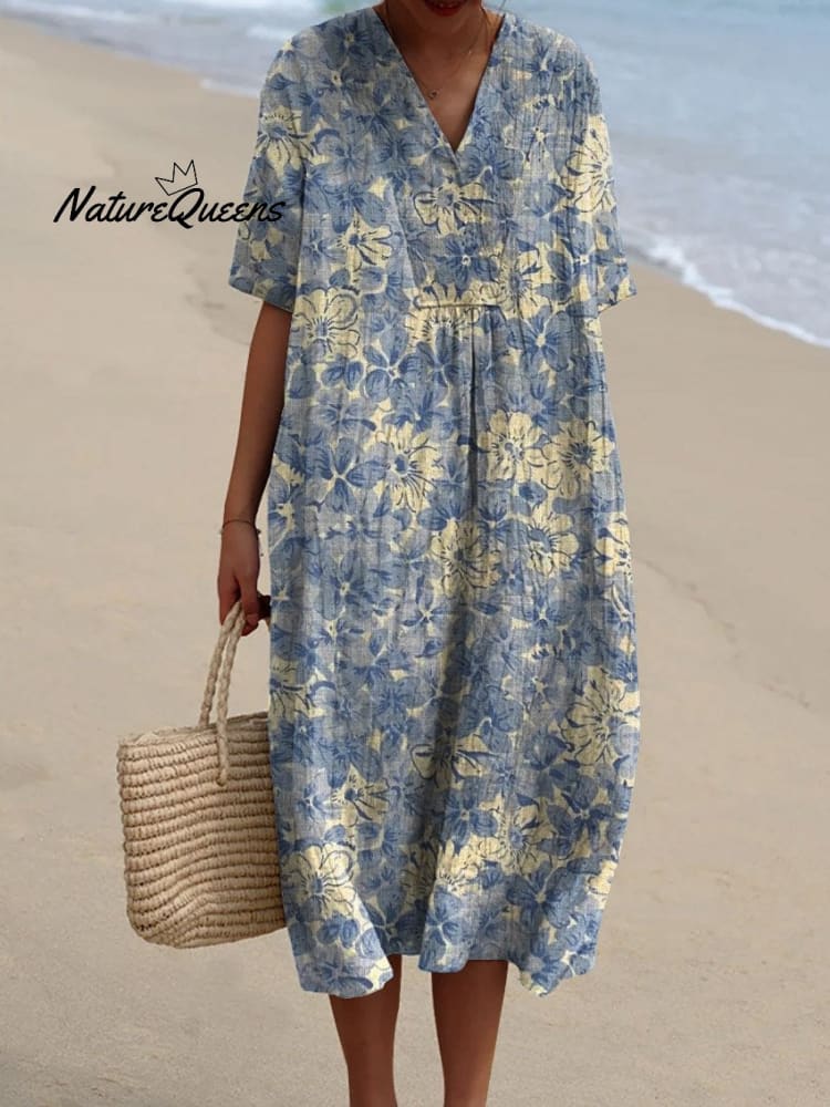 Nora™ | Vestido casual fluido con estampado floral retro