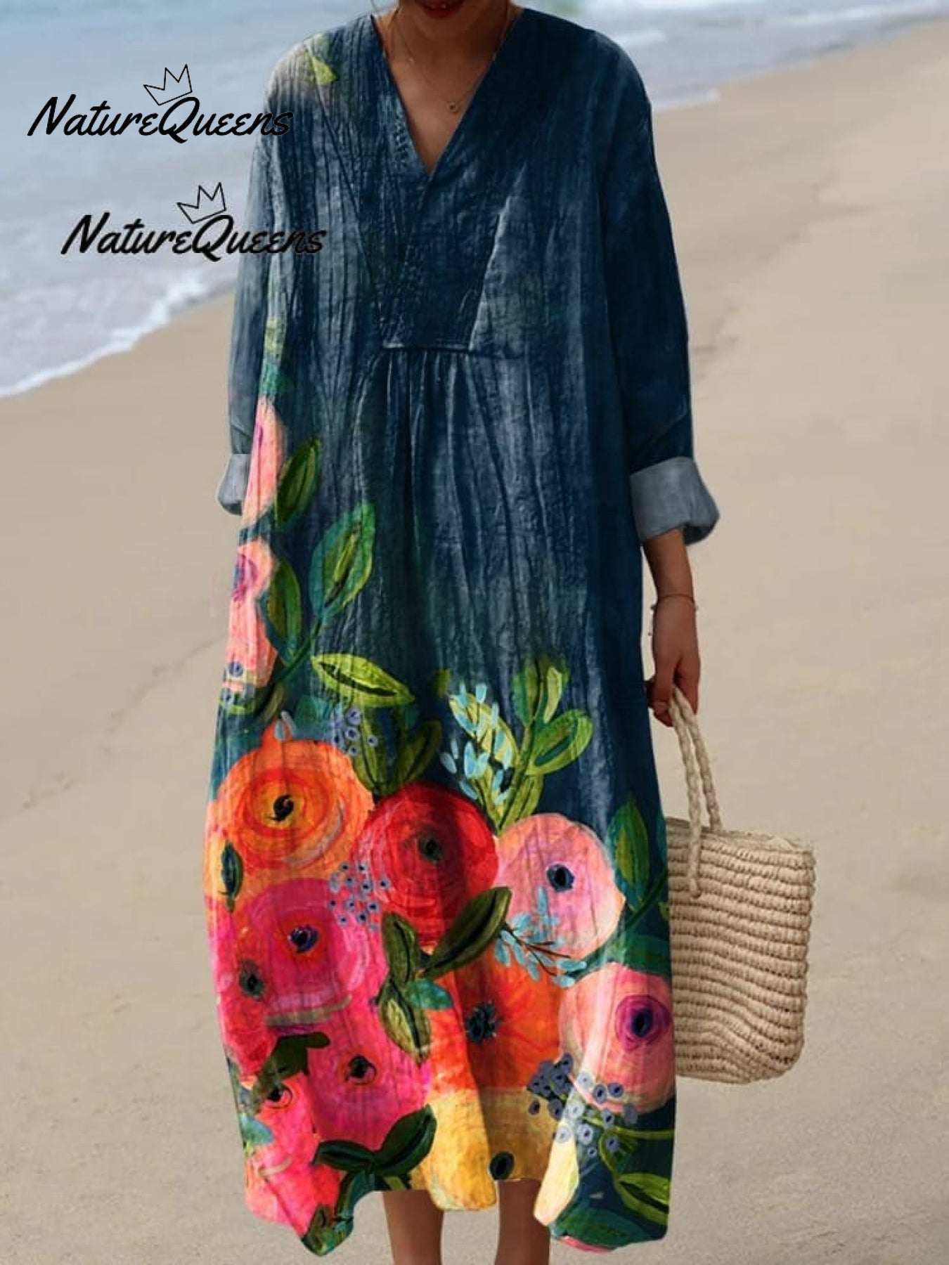 Noelia™ | Vestido informal de lino con cuello en V