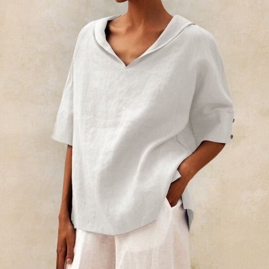 Berilo™ | Blusa De Lino Con Cuello En V