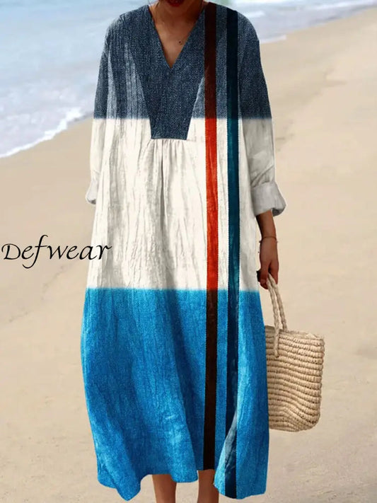 Lujan™ | Vestido retro bohemio con estampado geométrico