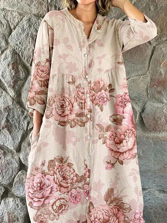 Ineta™ | Vestido midi elegante con cuello en V