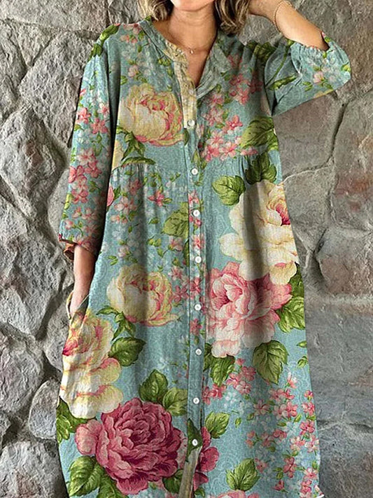 Ineta™ | Vestido midi elegante con cuello en V