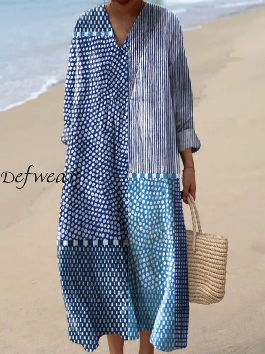 Judith™ | Vestido con estampado artístico de rayas