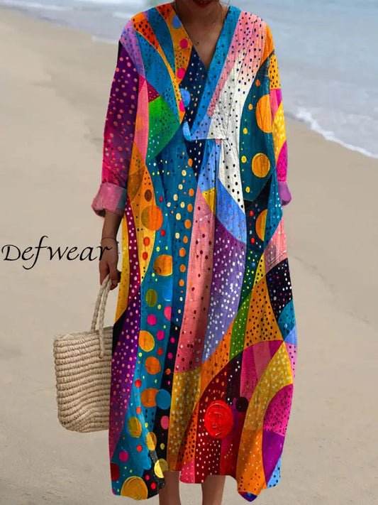 Milan™ | Vestido con estampado geométrico abstracto colorido