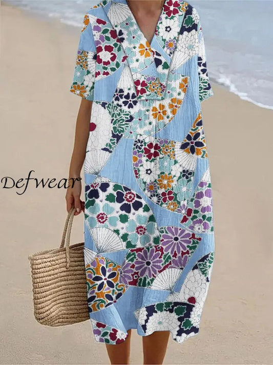 Dulce™ | Vestidos de manga corta con estampados geométricos vintage